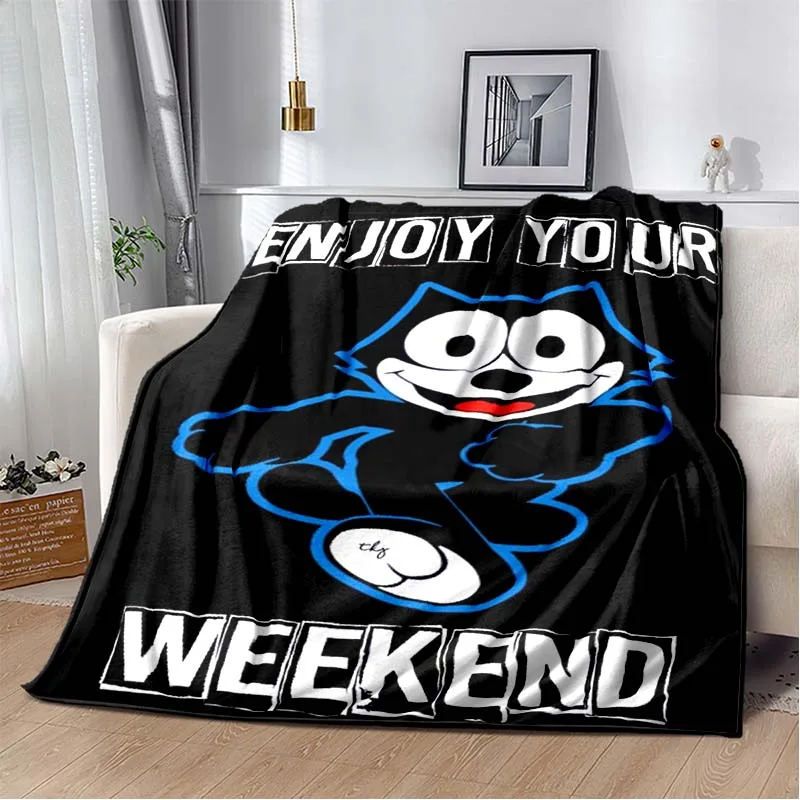 Cartoon Felix The Cat Blanket,Super Soft Flannel Throw Blankets Warm for Living Room Bedroom Couch Sofa and Car,brithday Gifts