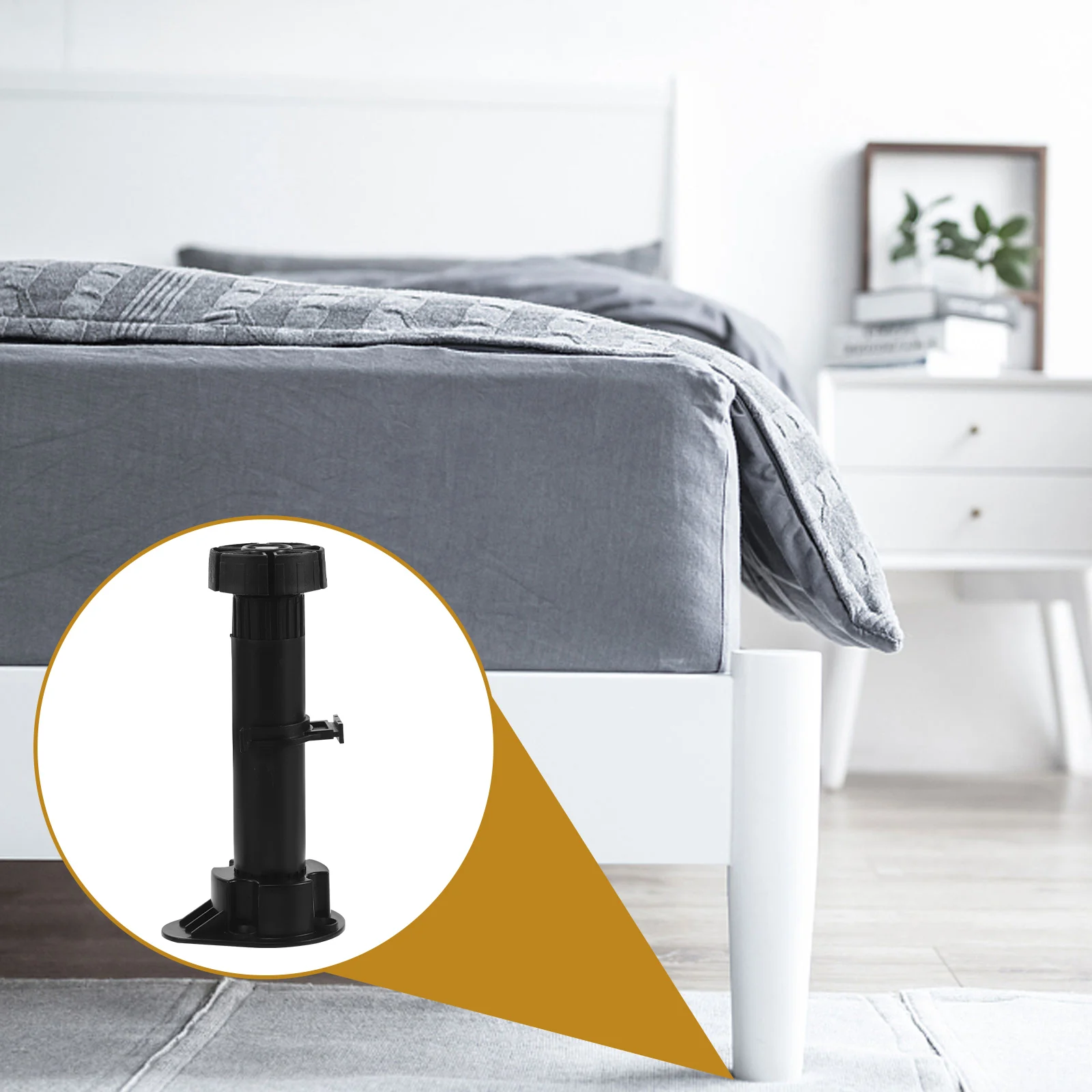 

12pcs Cabinet Support Legs Adjustable Black Heavy Duty Furniture Levelers Stable Durable Pp Material Easy Installation Antislip