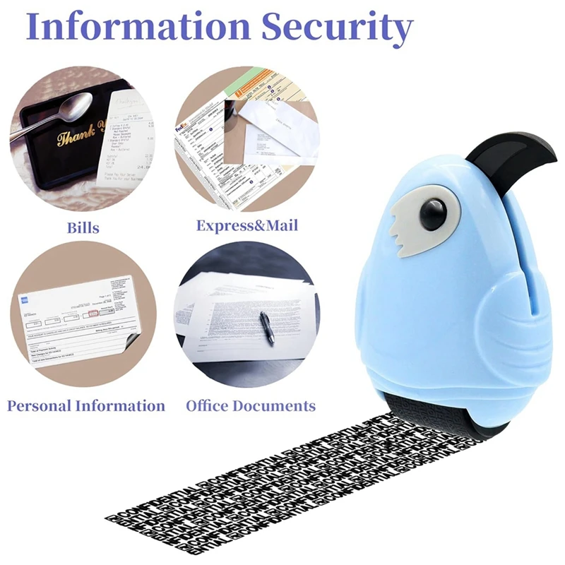 Identity Theft Protection Roller Stamp Id Police Stamp Roller Protection Roller With Box Opener, Including 3 Pack Refills Ink