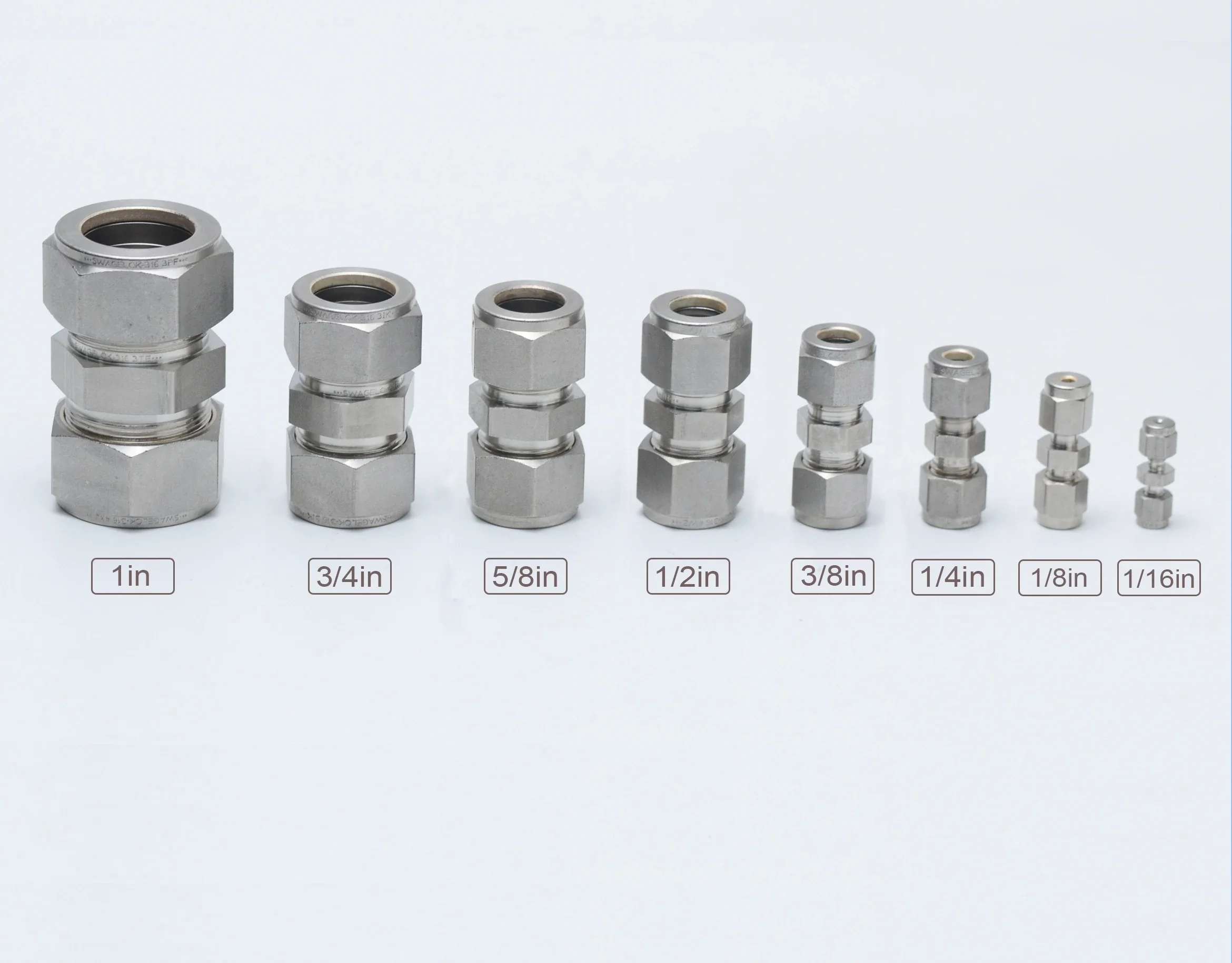 

Ferrule connector, quick connector, through, tee, variable diameter, connector, series