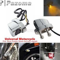 Rear Fender Struts LED Mini Turn Signals Light For Harley Sportster Dyna Softail Motorcycle Amber Blinker Flasher Indicator Lamp