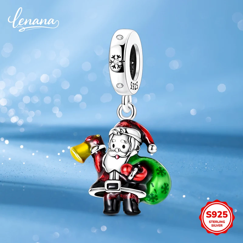 

Серебряный кулон Санта-Клауса 925, элегантный ювелирный аксессуар «сделай сам» для женщин, рождественский подарок