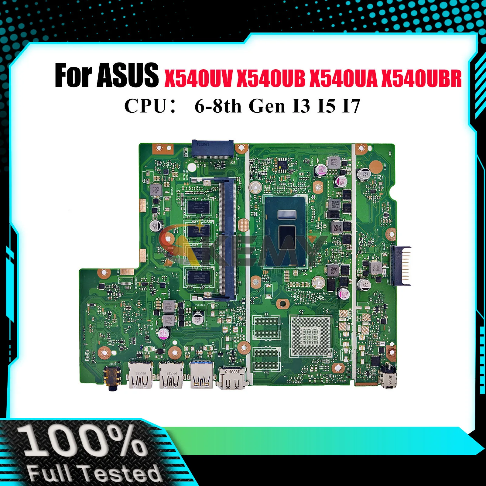 

Материнская плата для ноутбука X540UA ASUS X540UAR X540UV X540UB A540U R540U X500U X540UBR X540U F540U P540U с процессором I3 I5 I7