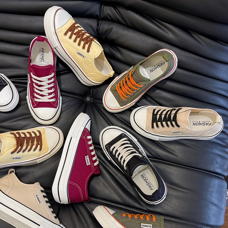 

candy color New Canvas Shoes Women's Casual Shoes Woman Vulcanize Sneakers Comfortable Sport Walking Platform Flats Shoes 012