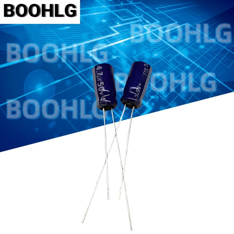 5PCS 4.7UF 50V Fever Sound Capacitor 50V 4.7UF 5X11 AM Flash Blue Robe