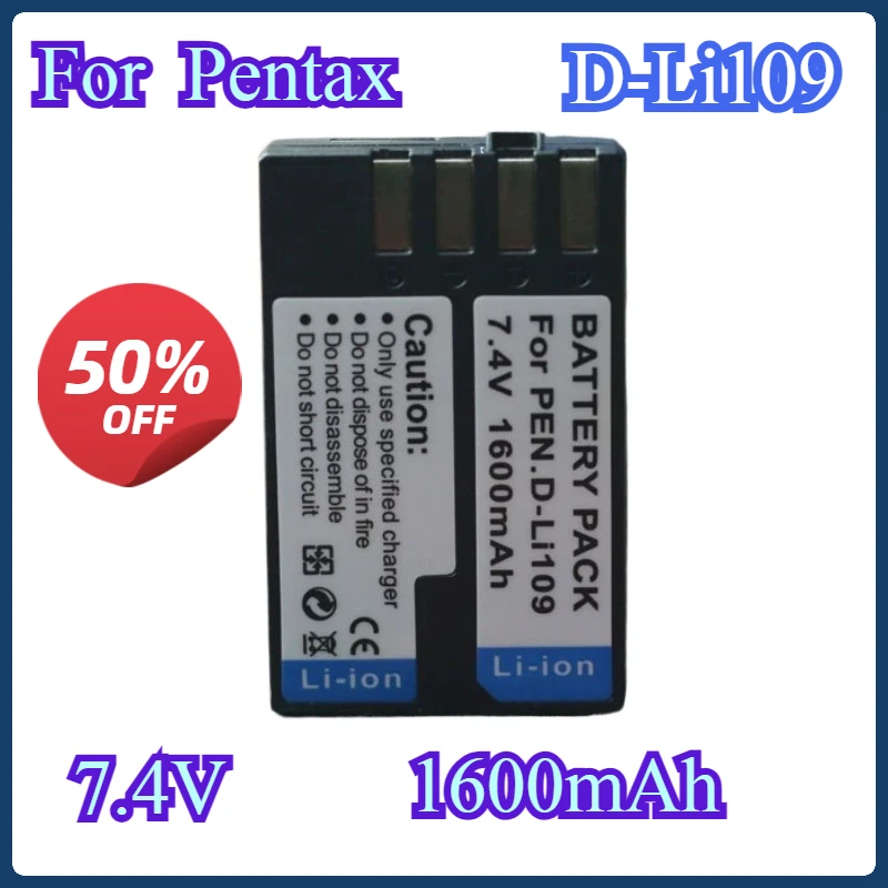 

Replacement Camera Battery 1600mAh D-Li109 For Pentax K30 K50 K70 K500 KR KS2 KS1 K-30 K-50 K-70 K-500 K-R K-S2 K-S1