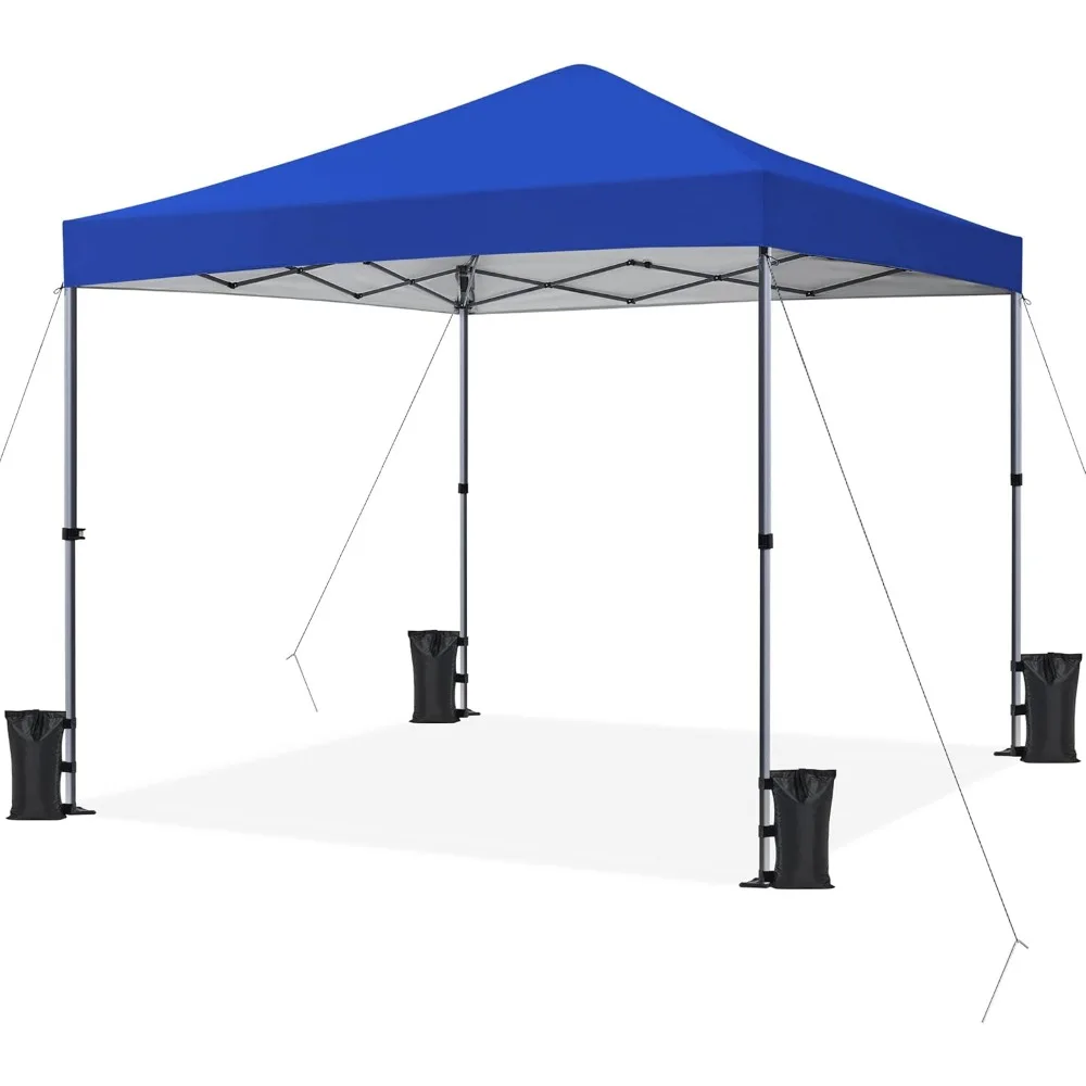 

10x10 1-Person Setup Pop Up Canopy Tent, Instant Portable Commercial Canopy Tent, Outdoor Gazebo with 1-Button Push, Wheeled Ba