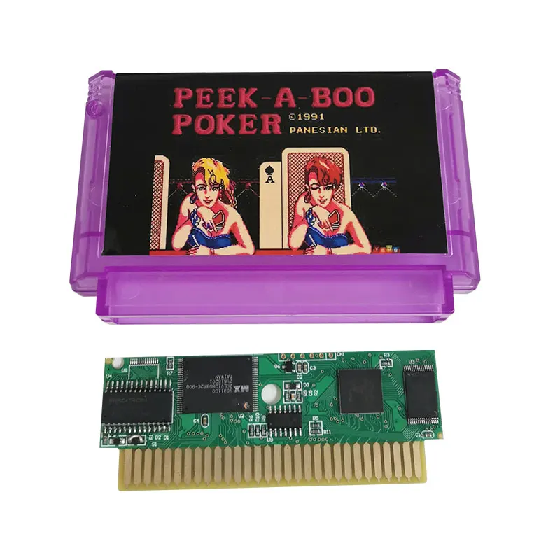 Peek-A-Boo Poker 60 Pins  Game Cartridge For  8 Bit Game Console