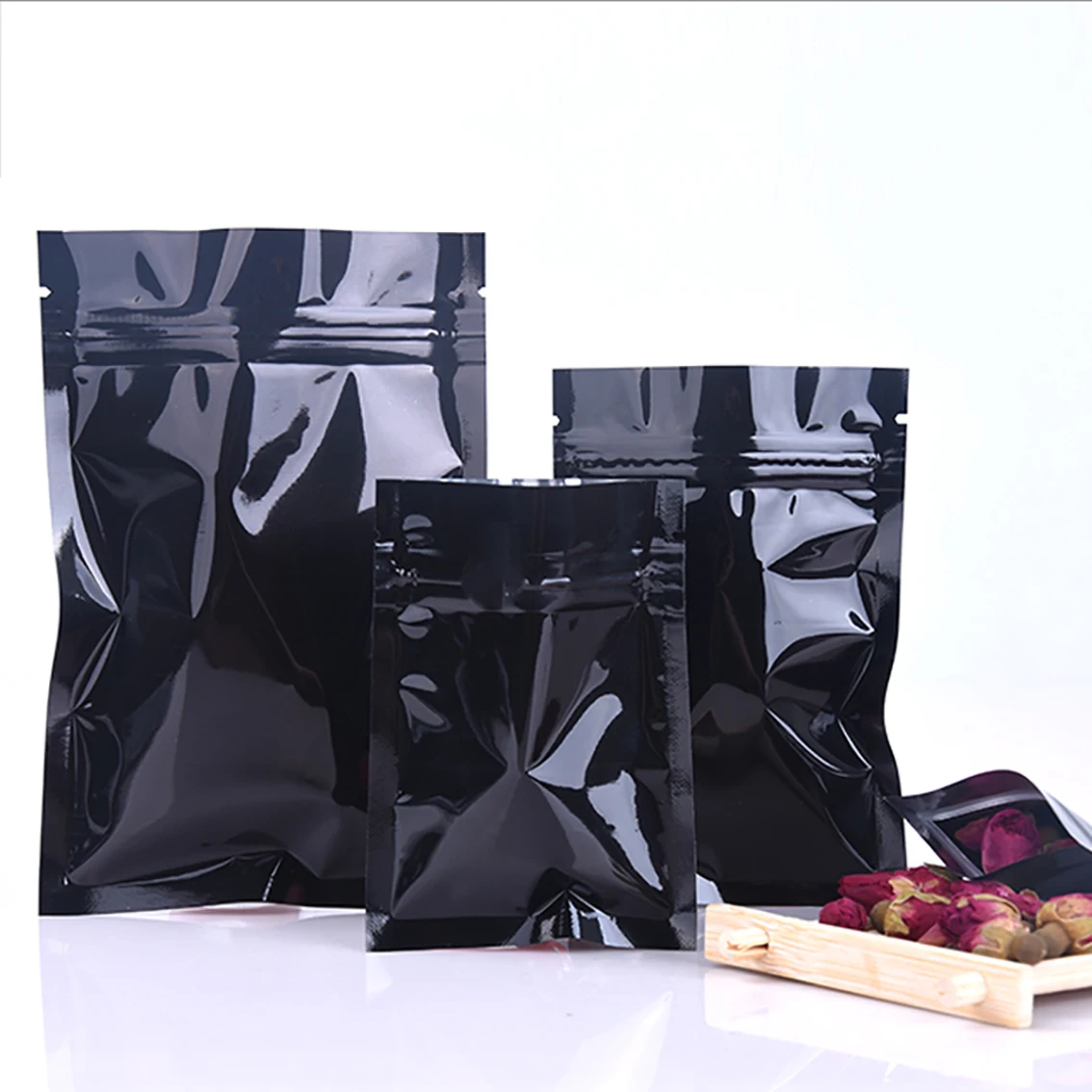 16 Silk Black Thicken Avoid Light Self Sealing Plastic Bags PE Flat Zip Lock Storage Bags Ziplock Poly Bags Zipper Bags