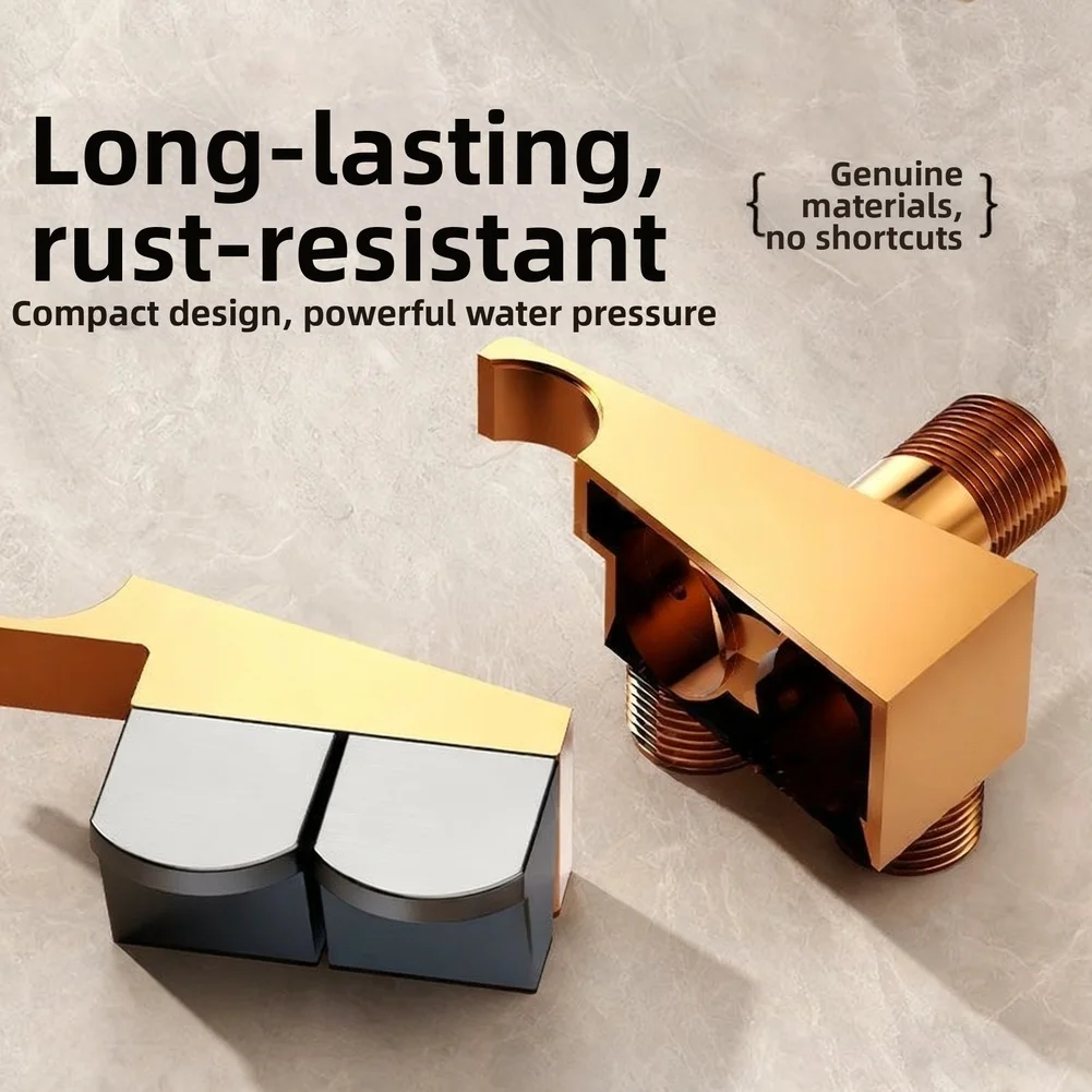 1 قطعة باليد المنزلية المرحاض بندقية رذاذ ارتفاع ضغط غسل المزدوج منفذ صمام زاوية للحمام بيديه للحمام دش رئيس