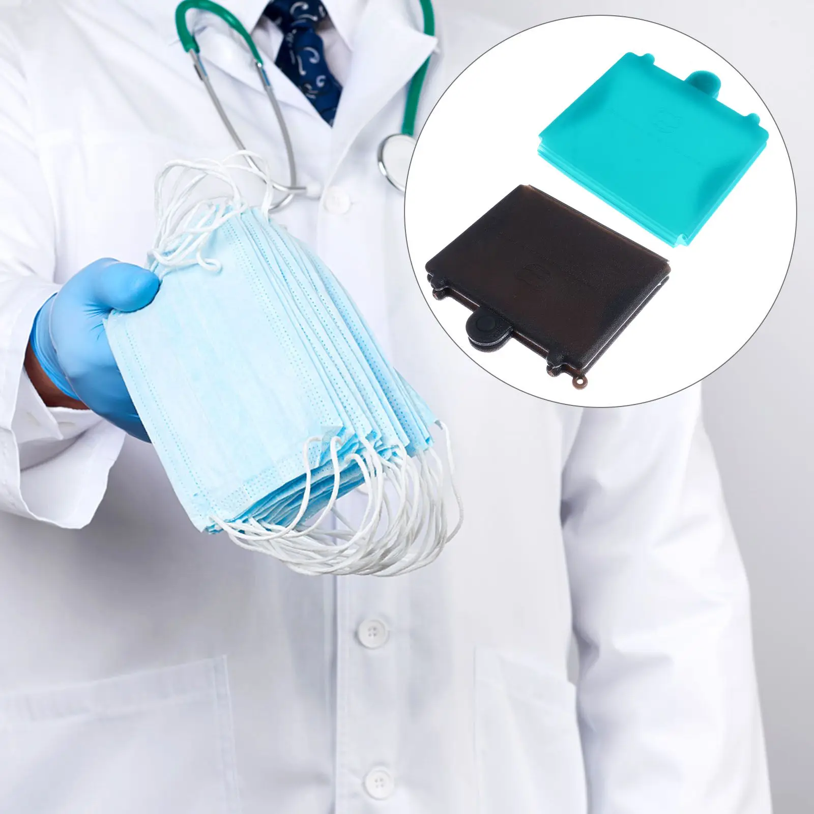 2 Pcs Mask Organizer Case Storage Outdoor Holder Portable Folder Clips Facial Masks