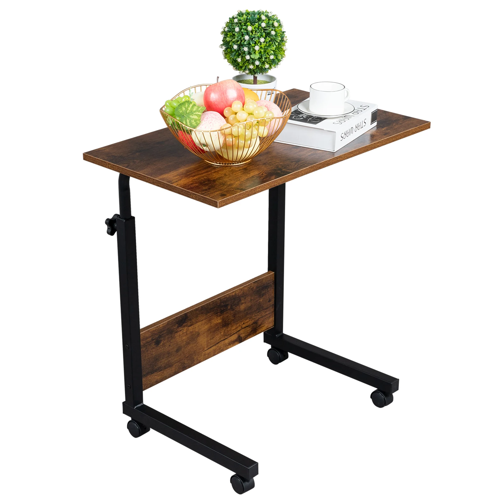 

Rolling & Height adjustable P2 15MM Chipboard & Steel Side Table with Baffle