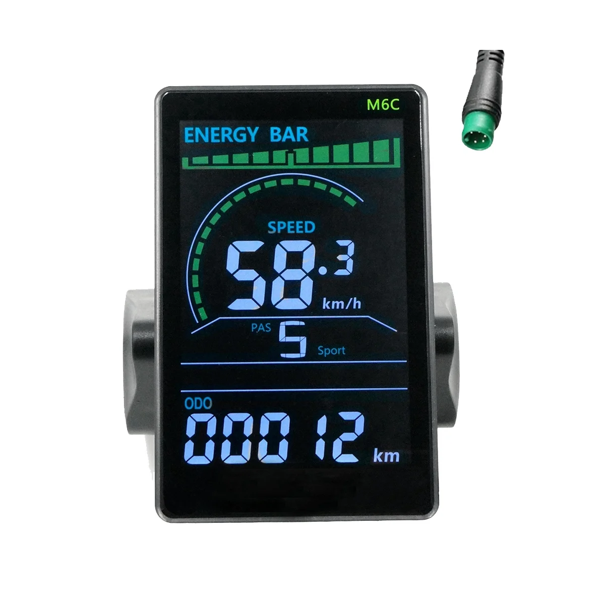 

M6C Electric Bike LCD Display Meter 24V-60V E Scooter LCD Panel Color Screen with USB for Mountain Electric Bike(5PIN)