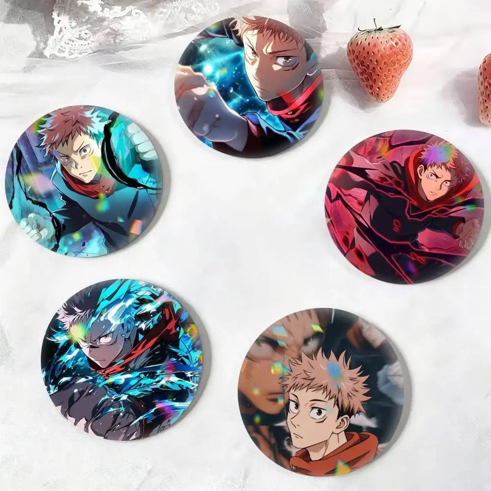 J-Jujutsu K-Kaisen Anime Y-Yuji Itadori  25 32 44 58 75mm Badges Personalized Round Brooches Pins Accessory Gift