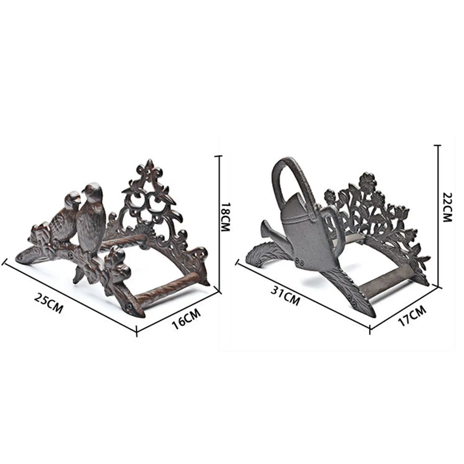 Iron Wall Mounted Garden Hose Holder Heavy Duty Metal Support Bracket Decorative Water Hose Hanger for Yard or Garden Use