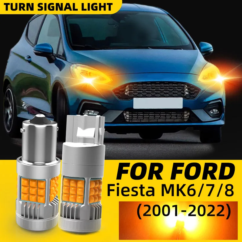 

2pieces Car LED Turn Signal Direction Indicator Lamp Lights Bulbs Amber Front/Rear For Ford Fiesta MK6/7/8 JH JD CB CCN HJ HF