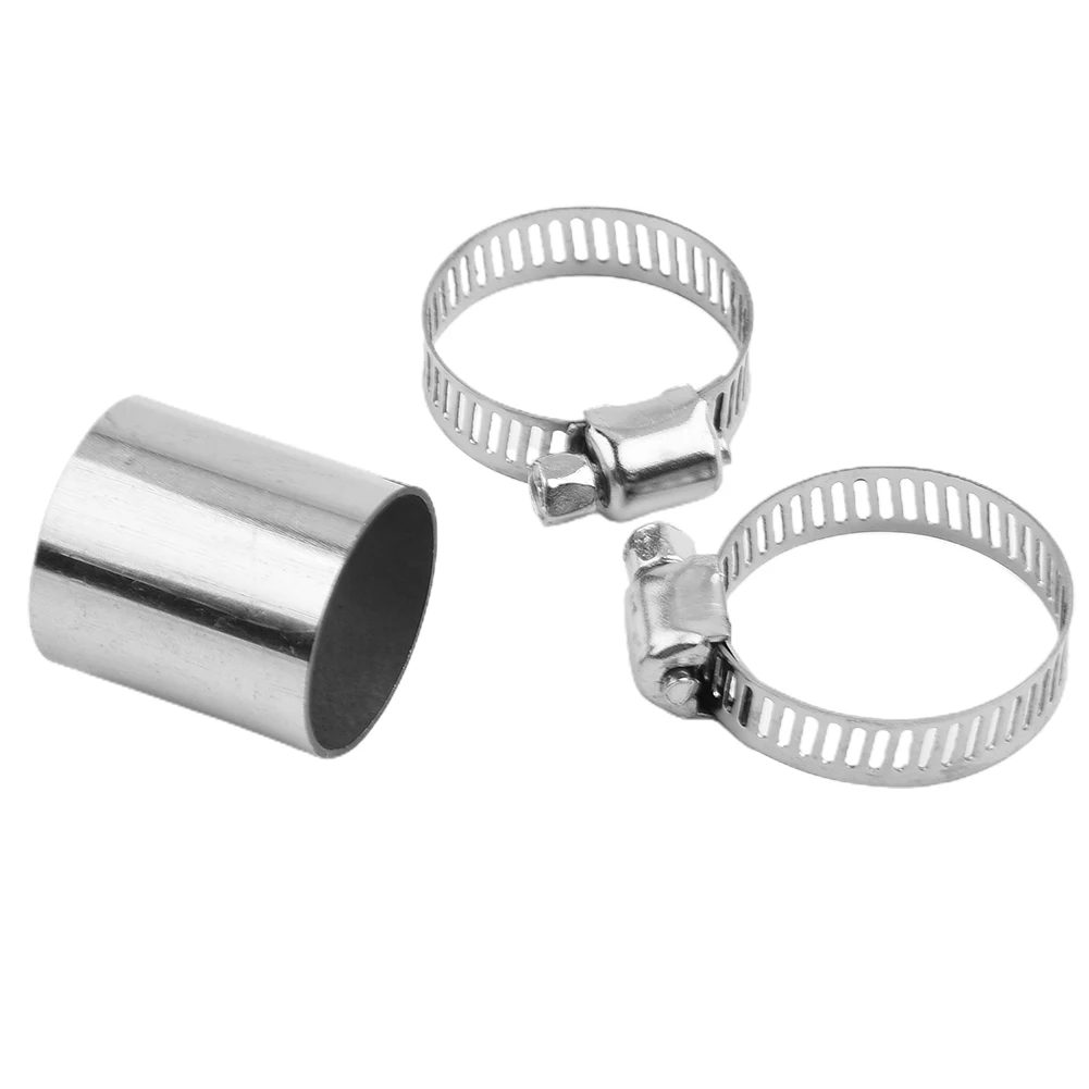 Silver 24mm Exhaust Pipe Connector with 28mm Pipe Joint Length for Eberspacher For Webasto Diesel Night Boat Heater