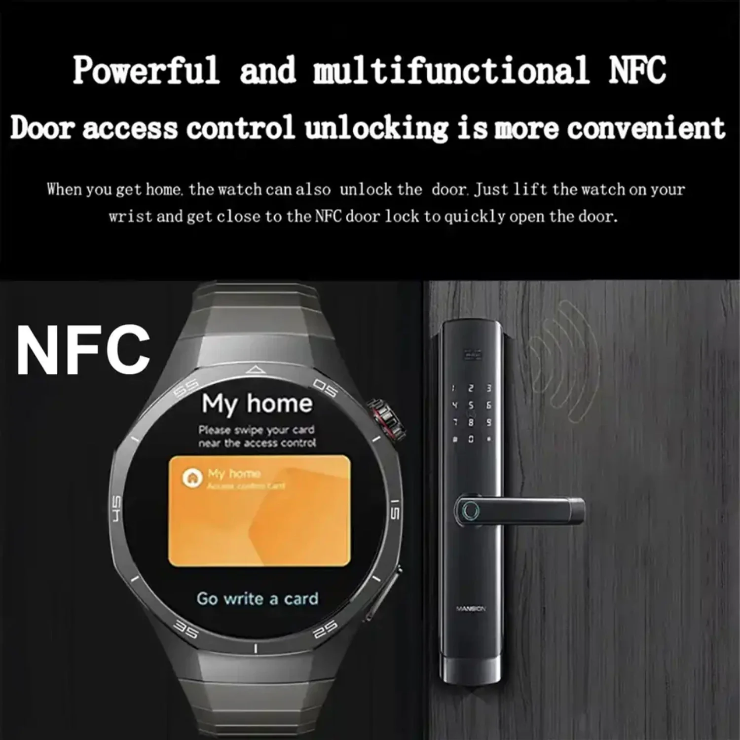 New HT32 For HUAWEI GT5 Pro GPS NFC Smart Watch Men HD AMOLED Screen Heart rate Bluetooth Call IP68 Waterproof Man Smartwatch