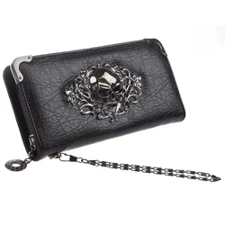 Annmouler-billeteras de diseñador para mujer, cartera larga de estilo Punk, tarjeteros de gran capacidad, bolso de cuero Pu para dinero, bolso de mano femenino