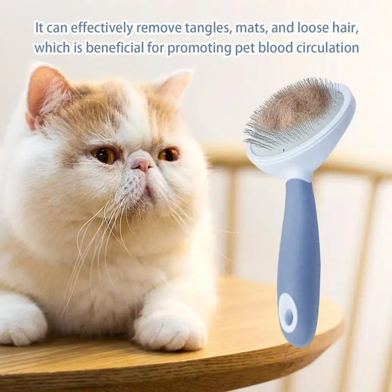 Cat Hair Brush Dematting Brush For Dogs And Cats De-Shedding Cat Hair Brush For A Gentle Soothing Grooming Soft Brush For Cats