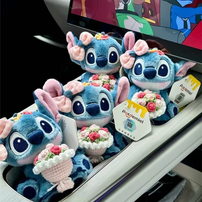 Breloczek Pluszowy Stitch Przytulanka Mała Kim Śliczna Lalka Zawieszka Bukiet Rąk Stitch Pluszowy Brelok Zawieszka do Torby Prezent dla Dzieci Dziewczynek Fanów