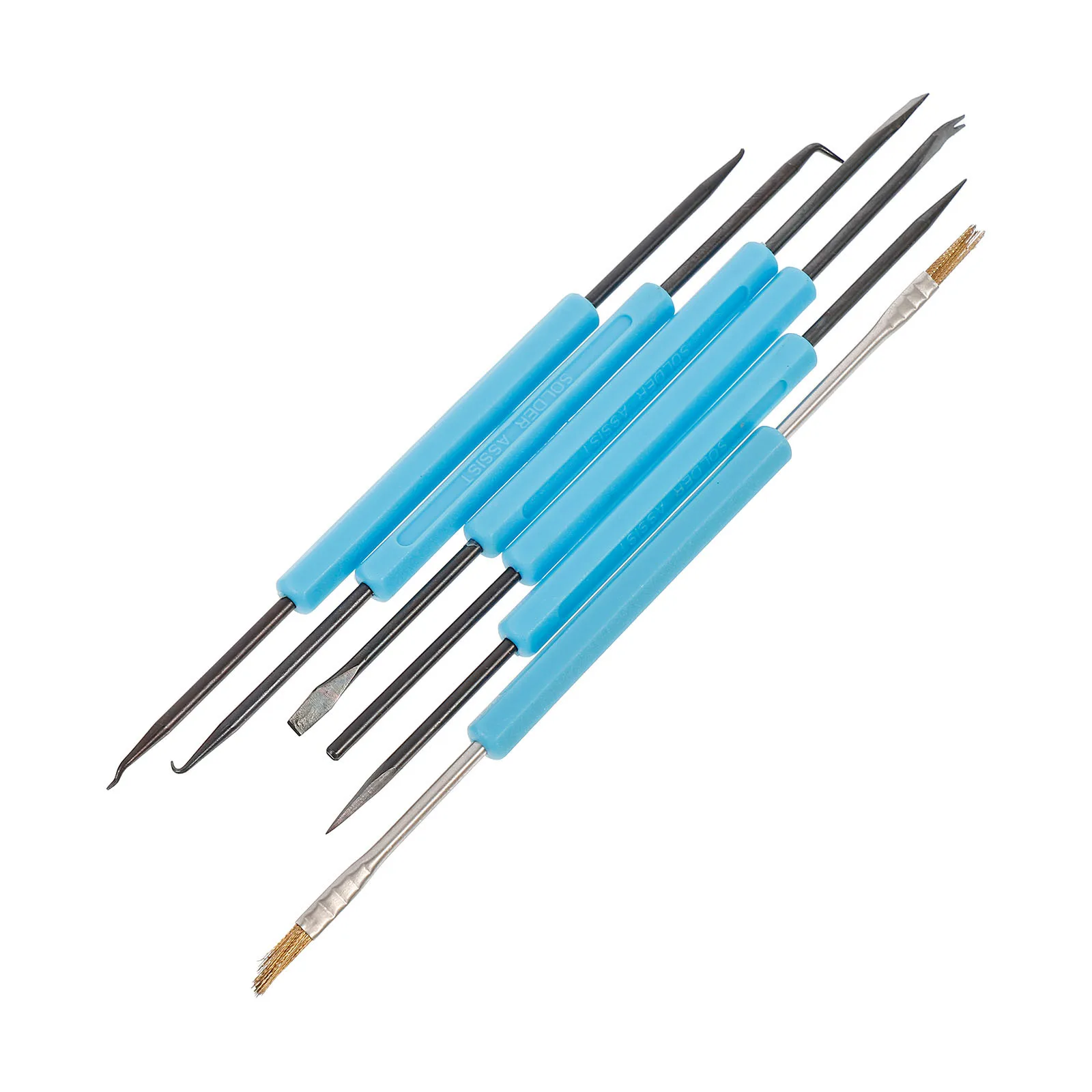Ferramenta auxiliar de soldagem, 6 peças, dupla face, ponta endurecida, aço carbono, design ergonômico, fácil operação com uma mão, reparo