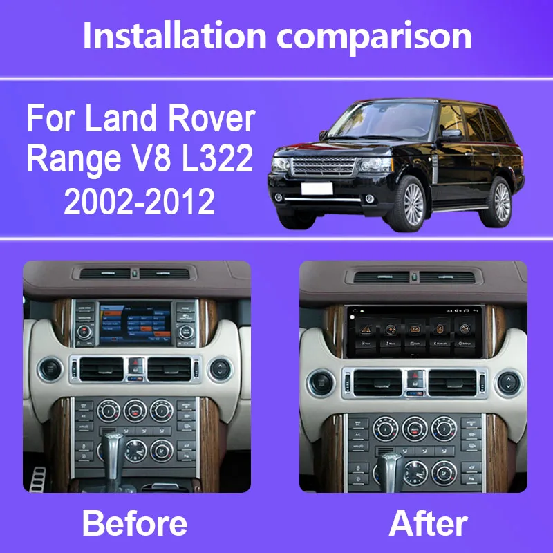 For Land Rover Range V8 L322 2002~2012 10.25'' GPS Navigation Multimedia Player Radio Android 12 Octa Core 6+128G