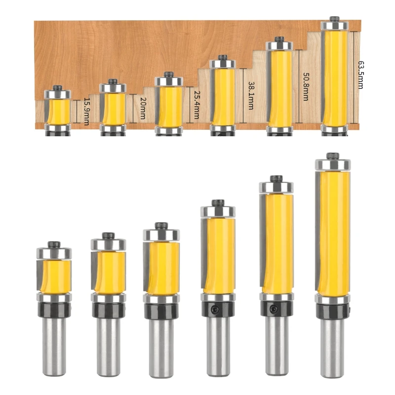 YUSUN Flush Trim Bit With Double Bearing Router Bit Woodworking Milling Cutter For Wood Bit Face Mill Carbide Cutter End Mill