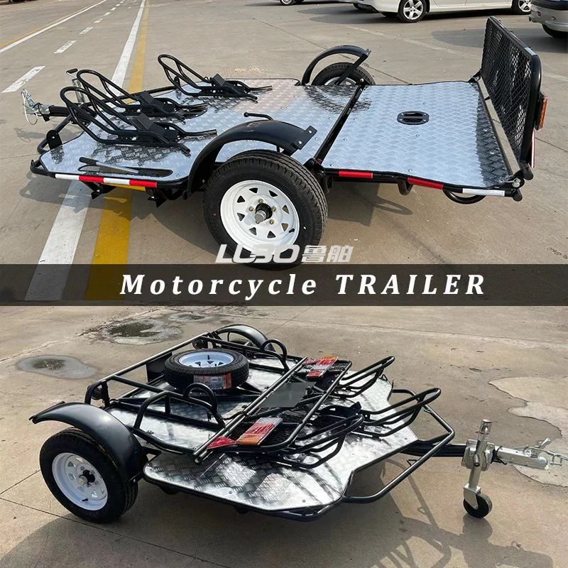 China Double Motorcycle Trailer Folding Motorcycle Trailer