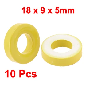 10pcs 18mm x 9mm x 5mm Yellow White Iron Core Power Inductor Ferrite Ring For Inductors Power Transformers
