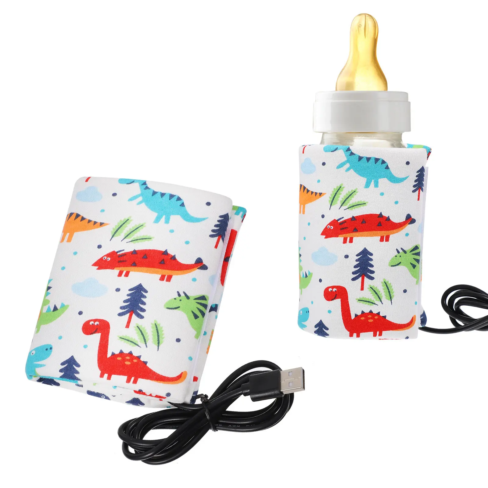 

USB Baby Bottle Warmer Removable Heated Milk Cover Infant Feeding Bottle Thermal Protection Travel Portable Sleeve