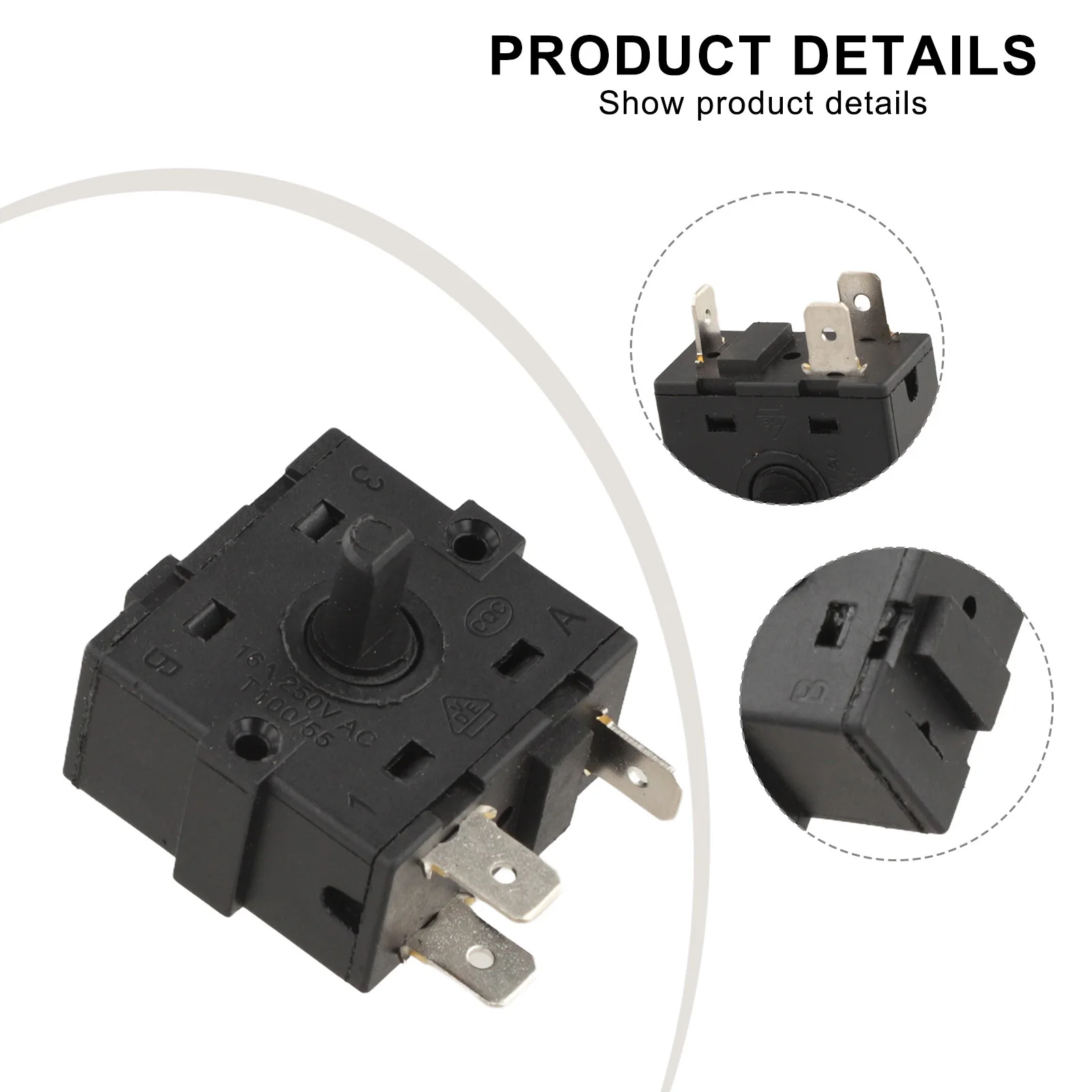 كما تظهر مقبض دوار تحكم بديهي في درجة الحرارة الدوارة التحكم في درجة الحرارة ABS البناء التحكم الدقيق في سرعة المروحة