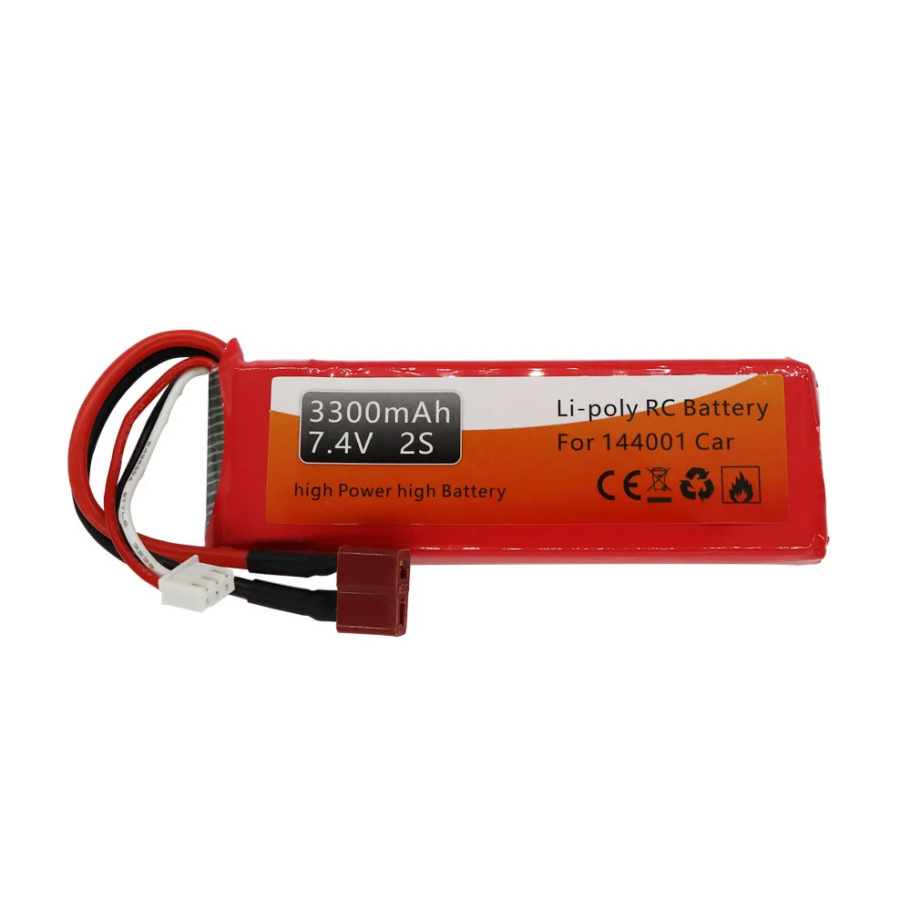 7.4V 3300mAh bateria Lipo z zestaw z ładowarką do Wltoys 1/14 144001 pilot zabawka samochód akcesoria do łodzi 7.4V 2S bateria liion