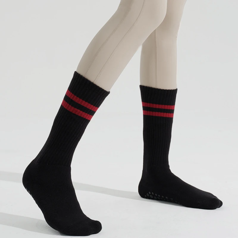 Chaussettes de sport en coton à rayures vintage, respirantes, anti-ald, pilates, danse, fitness, entraînement, mode, nouveau