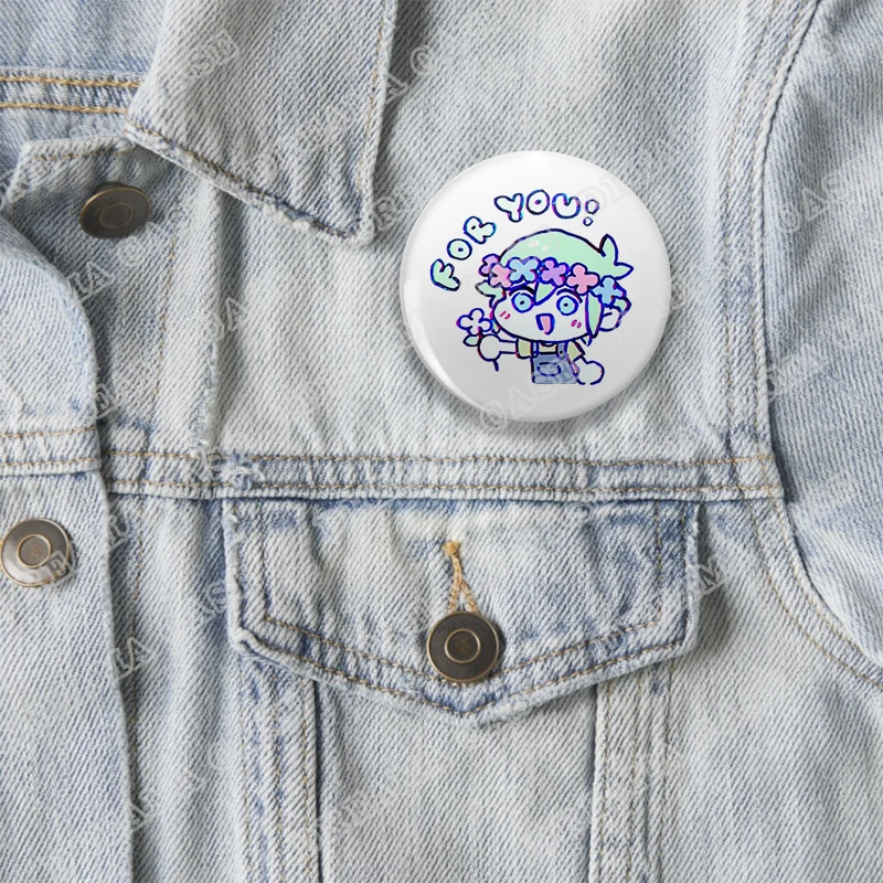 حار أوموري لعبة شارات مستديرة للملحقات باسيل كيل بطل أوبري أوموكات مشمس زر بروش دبابيس المشجعين الأصدقاء الهدايا #6