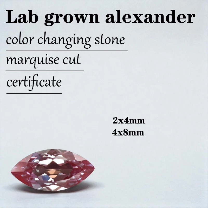 

Alexandrite Marquise Color Changing Stone VVS1 Lab Grown Gemstone for DIY Ring Necklace Earrings Main Materials with Certificate