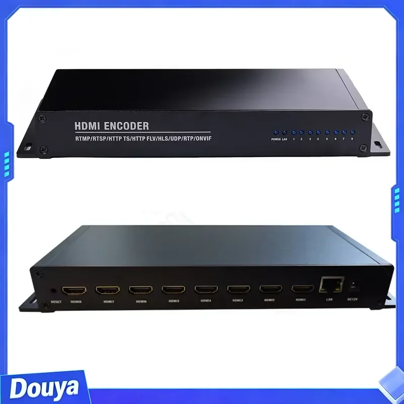 HD VBR CBR H.264 8-Channel Video Audio Broadcast Encoder Hardware for Live Streaming Media