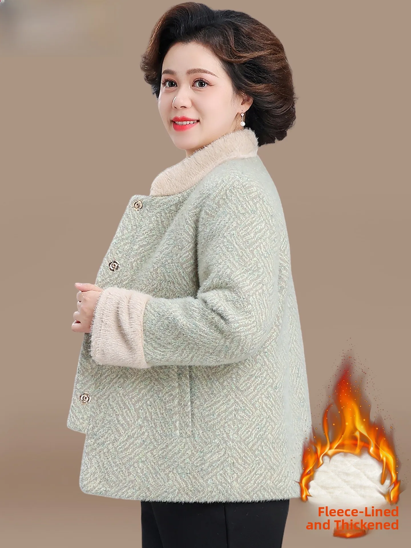 

Утепленное шерстяное пальто для женщин: теплая верхняя одежда из искусственного меха, осенне-зимняя коллекция, длинные брюки, повседневный стиль, приталенный крой