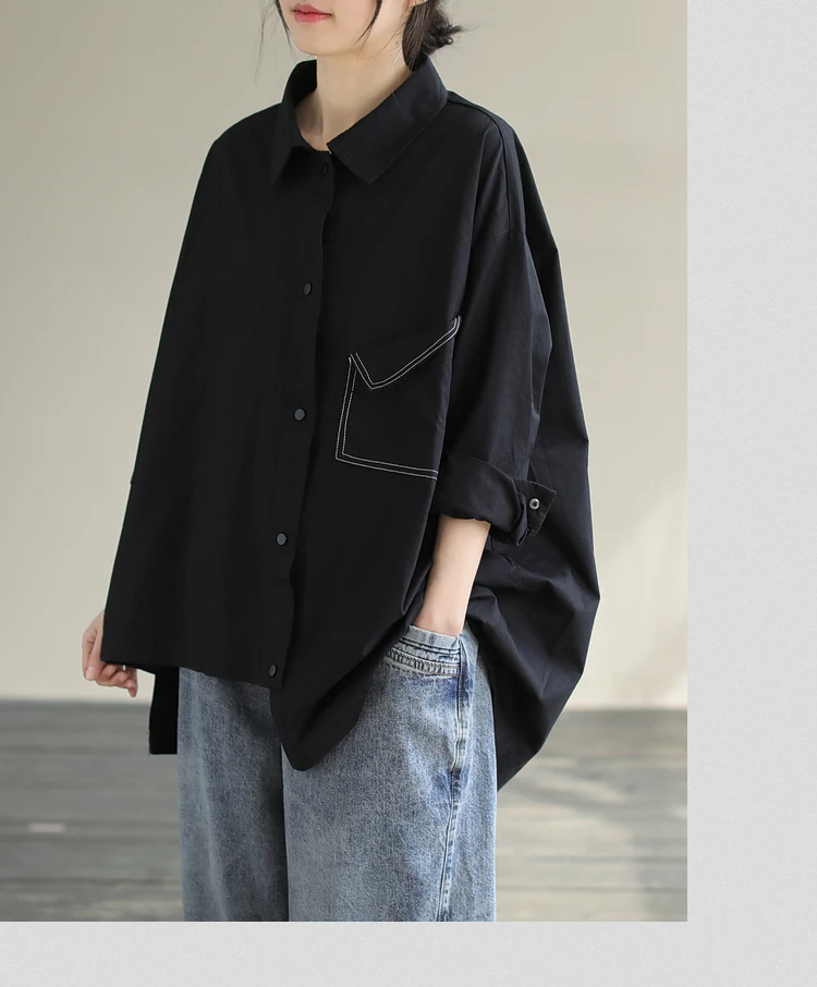 Spring Autumn Casual Korean Sle Pure Color Asymmetrical irt Women's Loose Lazy Slimming ket plus Size Top Coat