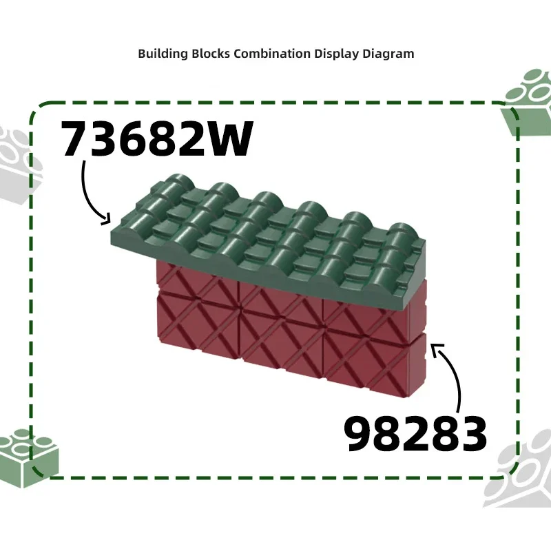 MOC 1PCS พิเศษ Arc กระเบื้อง 73682W 55x16 Roof Building Block ชุด House ปราสาทผนังอิฐอนุภาคประกอบของเล่นเด็กของขวัญเด็ก
