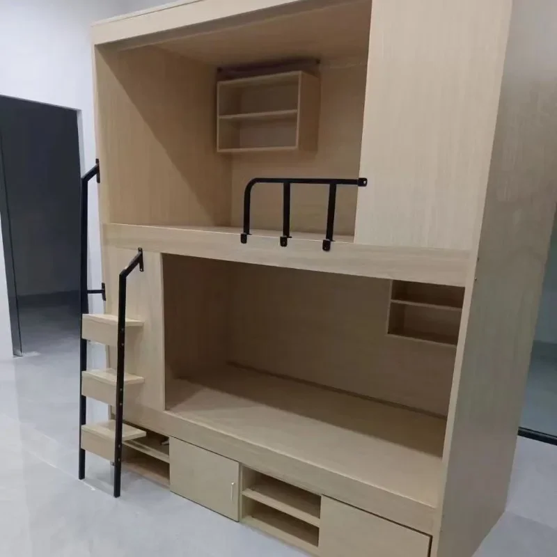 Space capsule upper and lower beds Student dormitory upper and lower bunk Solid wood double high and low bed Youth Hostel