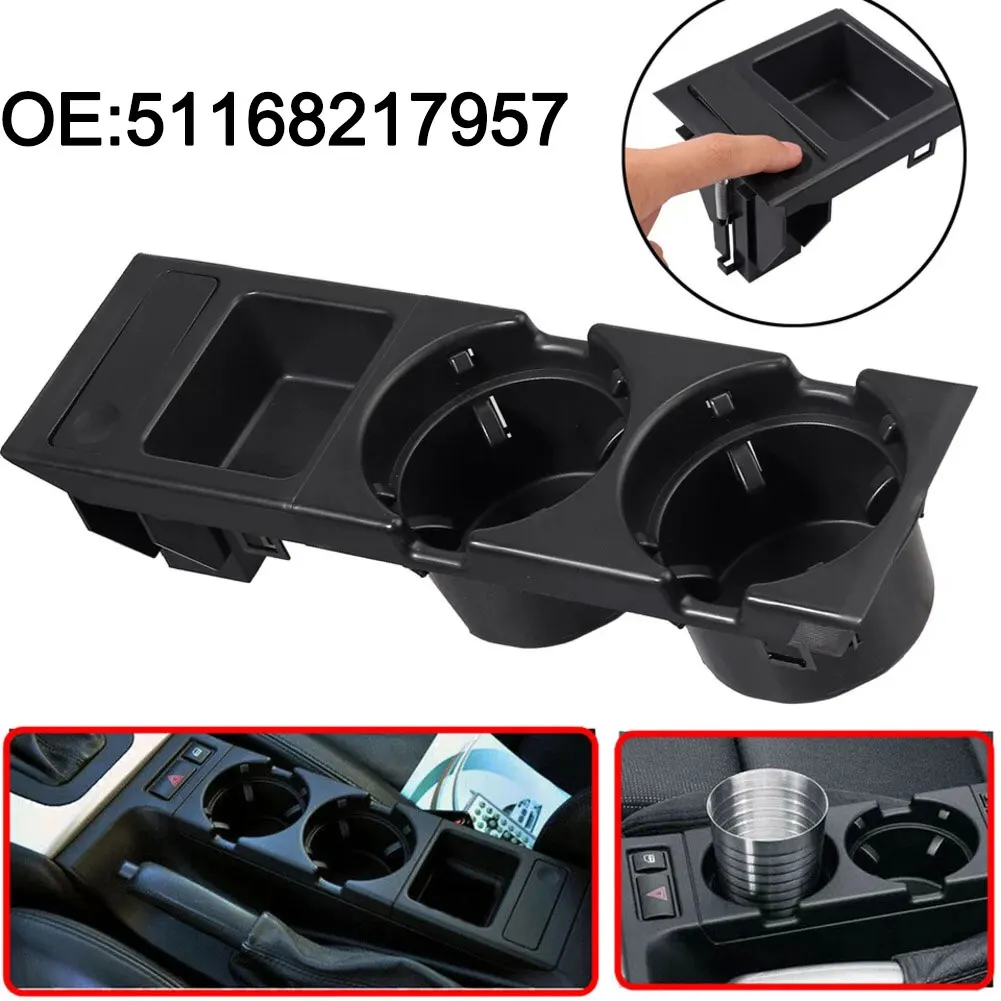 

Black Center Console Water Cup Holder Storage Tray Box Coin Holder 51168217957 For BMW For E46 For 3 Series 1998-2006