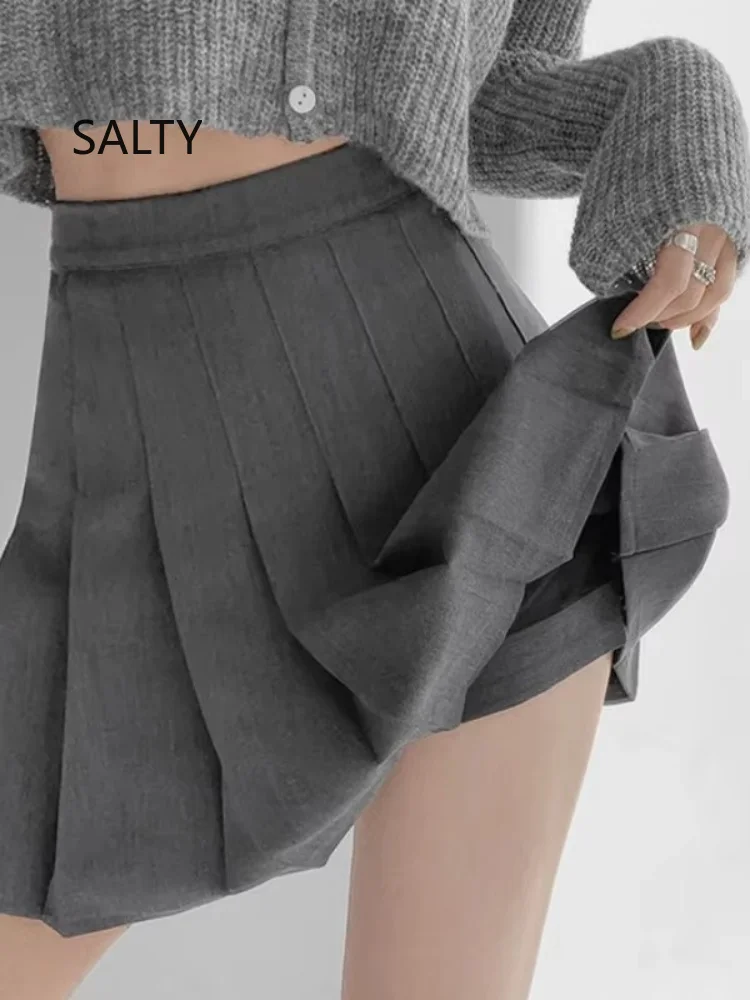 New Pleated Skirt Women's 2026 Mini Skirts Japanese Girl High Waist Kawaii Cute Solid Pleated Skirt Harajuku Woman