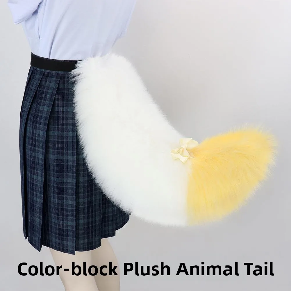 

Хэллоуин ручной работы Хвост животного Plu Пушистый хвост Многоцветный Реактивный собачий хвост Лолита Косплей Аксессуары Женская мода