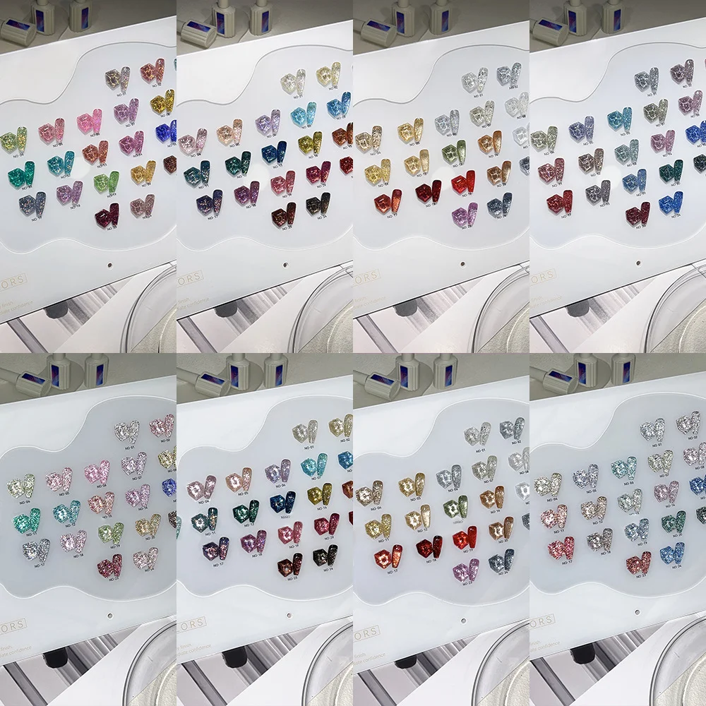 Vendeeni High Pigment Shiny Vegan Cruety Free 24colors Collection TPO HEMA FREE Glitter Flash Gel Polish in Jar