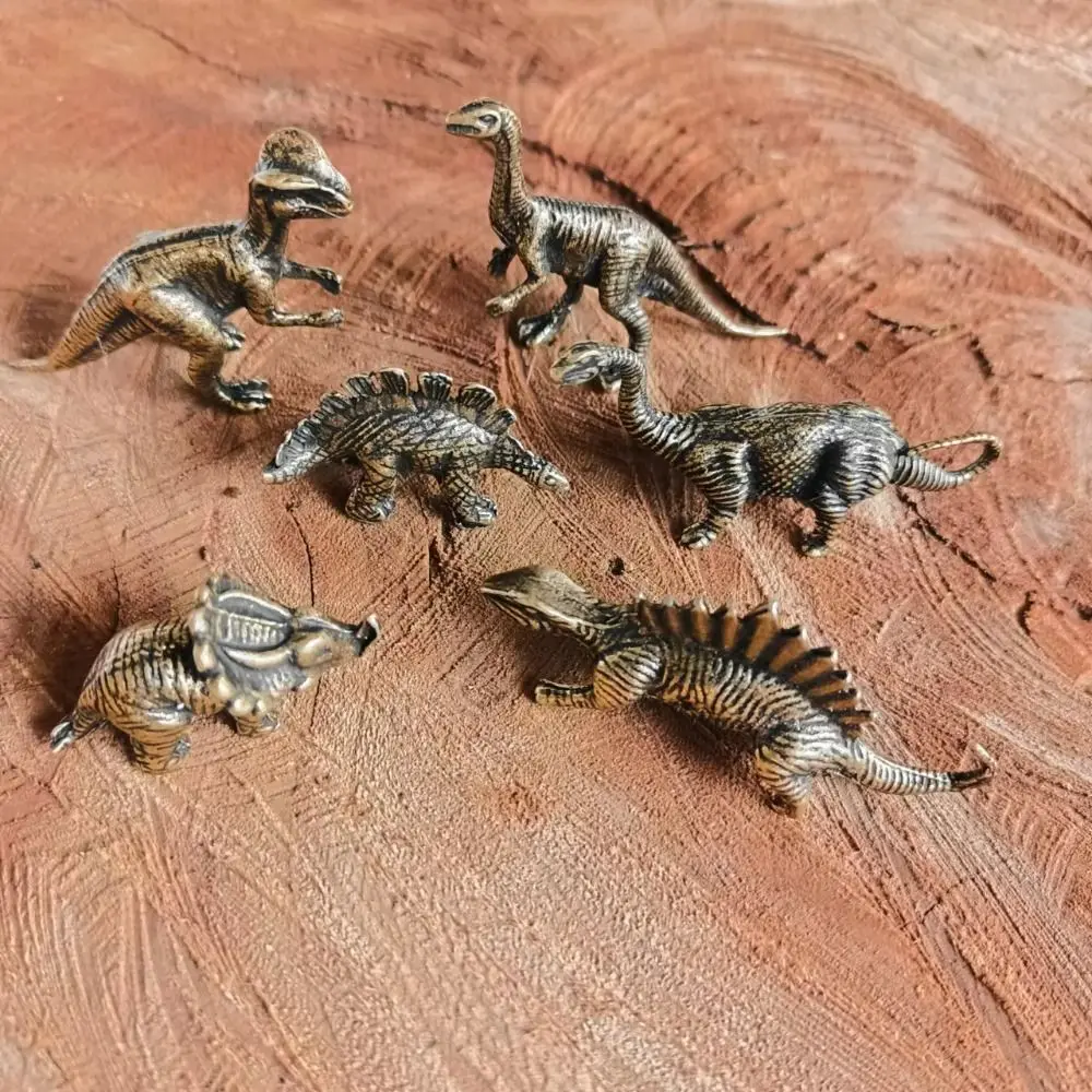 

Creative Alloy Dinosaur Statue Mini Animal Dinosaur Miniatures Vintage DIY Children Dinosaur Toy Decoration Crafts