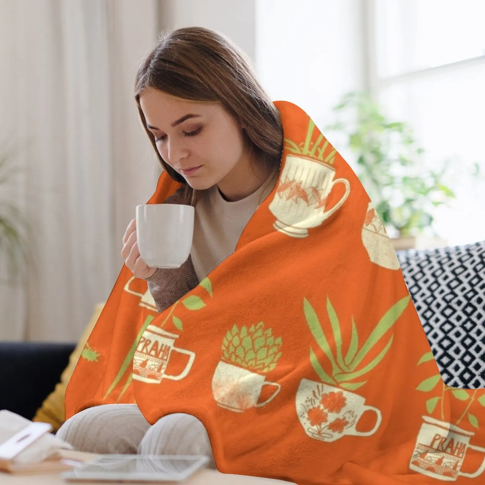 فنجان الشاي العصارة رمي بطانية البطانيات الأرائك من الديكور الفاخرة محشوة الفانيلا البطانيات