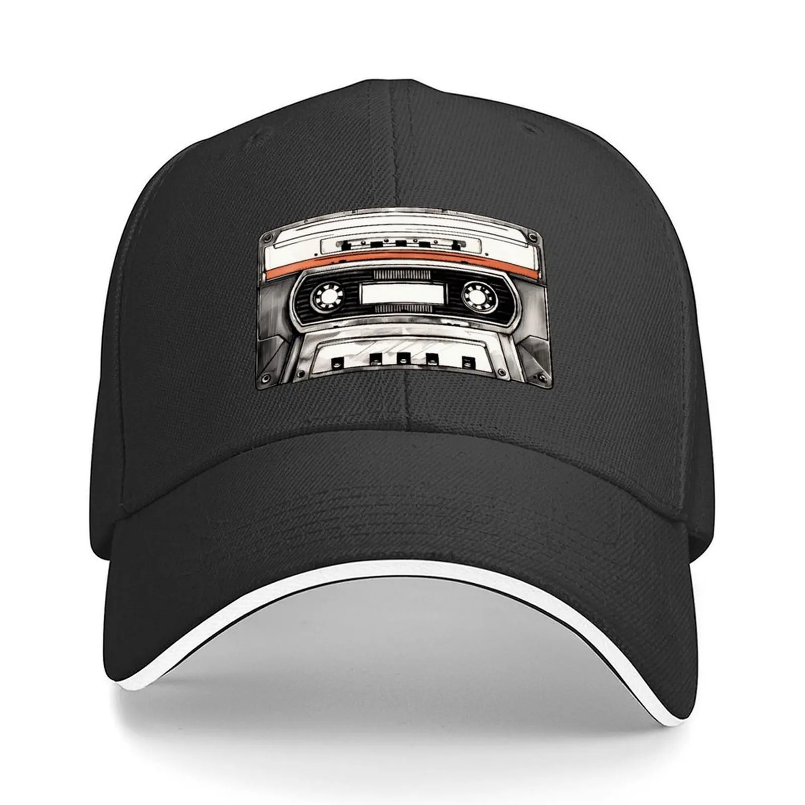 

Vintage music cassette - tape - MC - drawn Baseball Cap Dropshipping designer cap foam party Hat Hat Beach Boy Women's