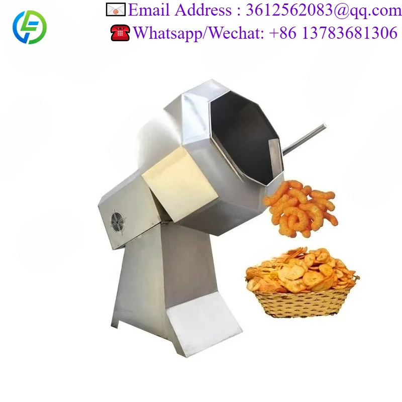 Customized Automatic Quality Drum Popcorn SnackFood Flavouring Mixer Potato Chips Coating and Seasoning Machines for Nuts Flavor