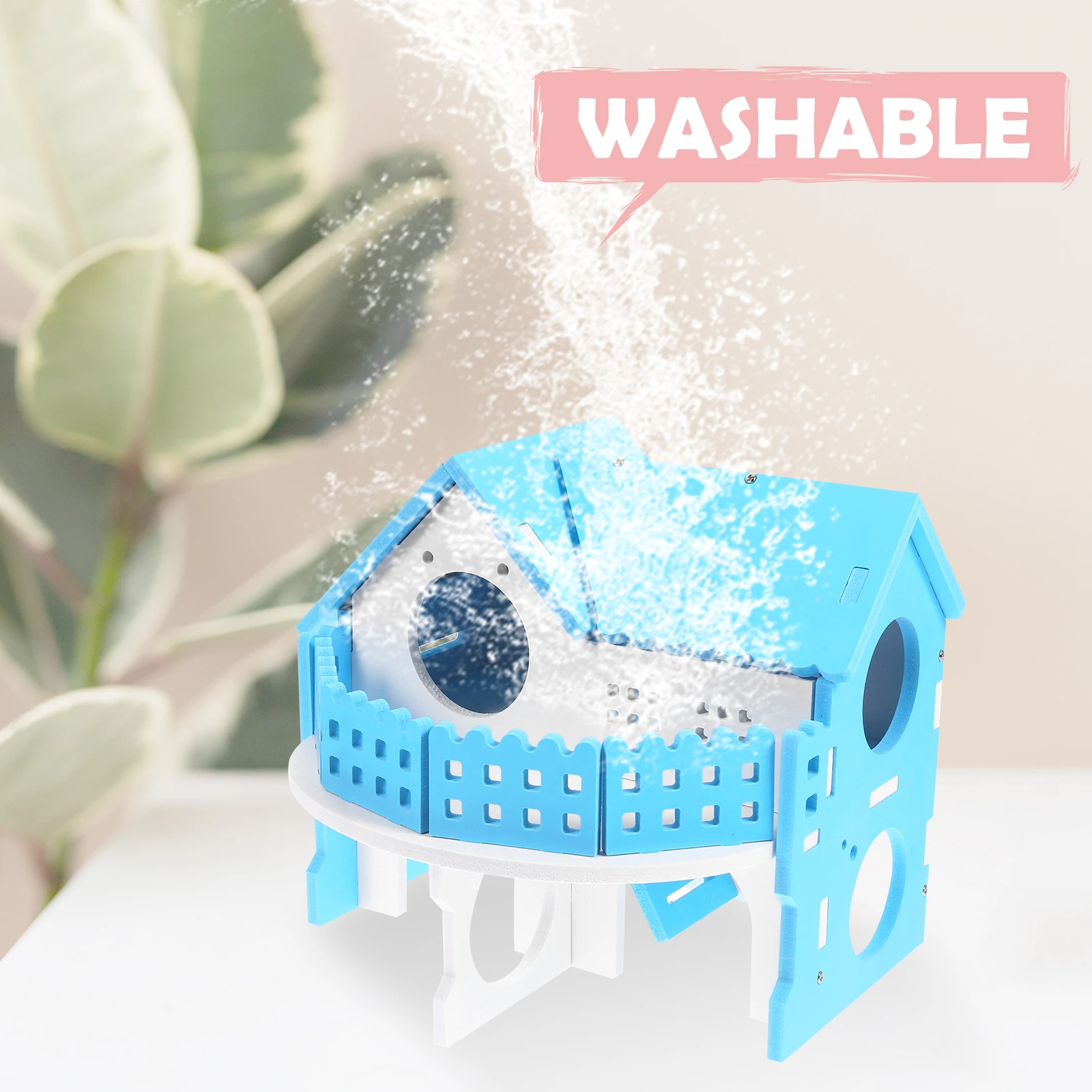 

Villa Layers Pet House Playground Fun Hut Hamster House Small Pet Hideout Hamster Nest Bed Cage Accessory Balcony Window